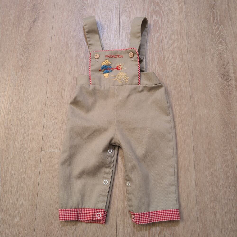 VTG 1976 Paddington Bear Overall 3-6 Months Farmer Folk Western St Thomas USA